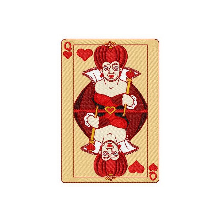 Queen of hearts embroidery design - Embroidery Design