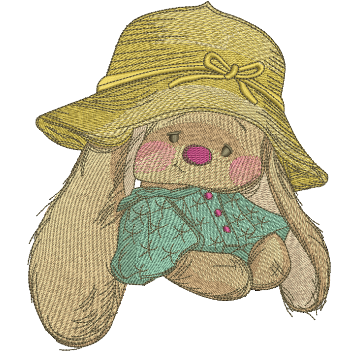 Sad girl Bunny Mi embroidery design - Embroidery Design