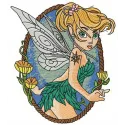 Scared Tinkerbell 2 embroidery design featuring a whimsical fairy motif for stitching on apparel and accessories.