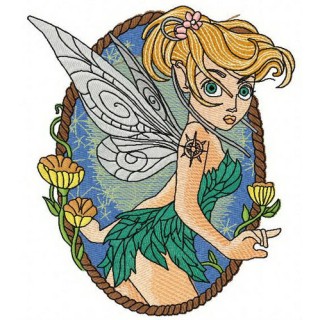 Scared Tinkerbell 2 embroidery design - Embroidery Design