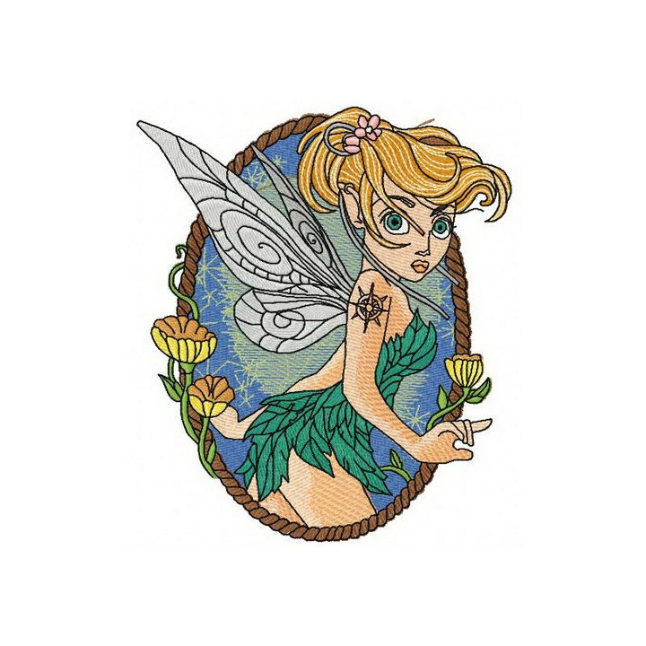 Scared Tinkerbell 2 embroidery design - Embroidery Design
