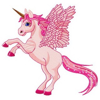 Pink unicorn embroidery design - Embroidery Design