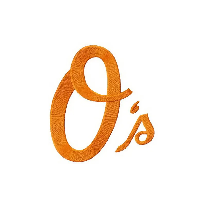 Baltimore Orioles alternative logo embroidery design preview showcasing intricate stitching patterns.