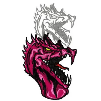 Preview of the Dragon's Shadow 9 embroidery design featuring a striking dragon motif ideal for various fabric items.