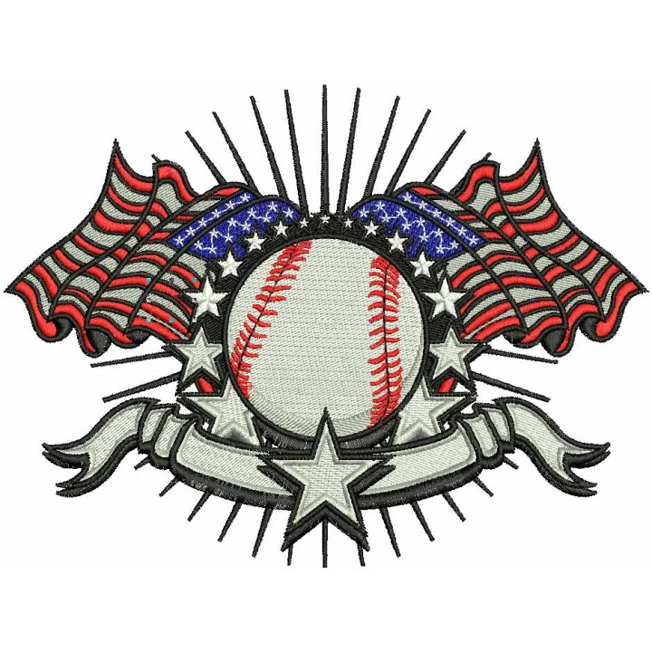 American baseball embroidery design - Embroidery Design