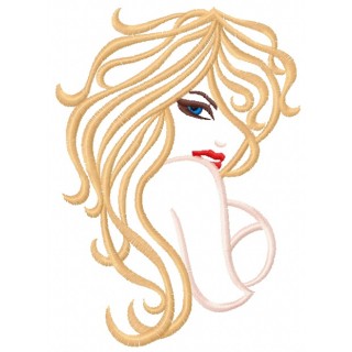 Beautiful girl 2 embroidery design - Embroidery Design