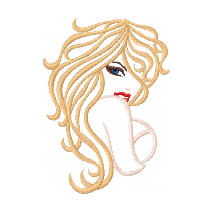 Beautiful girl 2 embroidery design - Embroidery Design