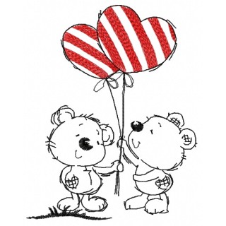 Bear's date embroidery design - Embroidery Design