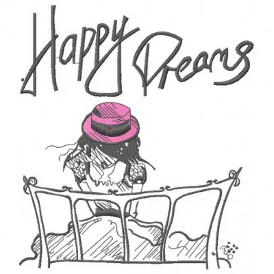 Preview of the Paris Happy Dreams 4 embroidery design, featuring whimsical motifs ideal for vacation-themed projects.