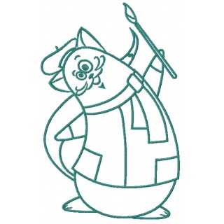Cat the painter 2 embroidery design - Embroidery Design