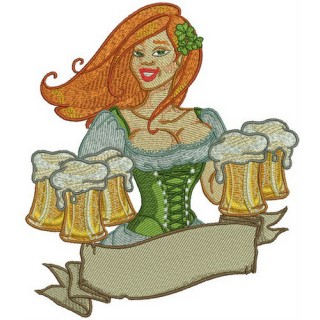Beer girl 4 embroidery design - Embroidery Design