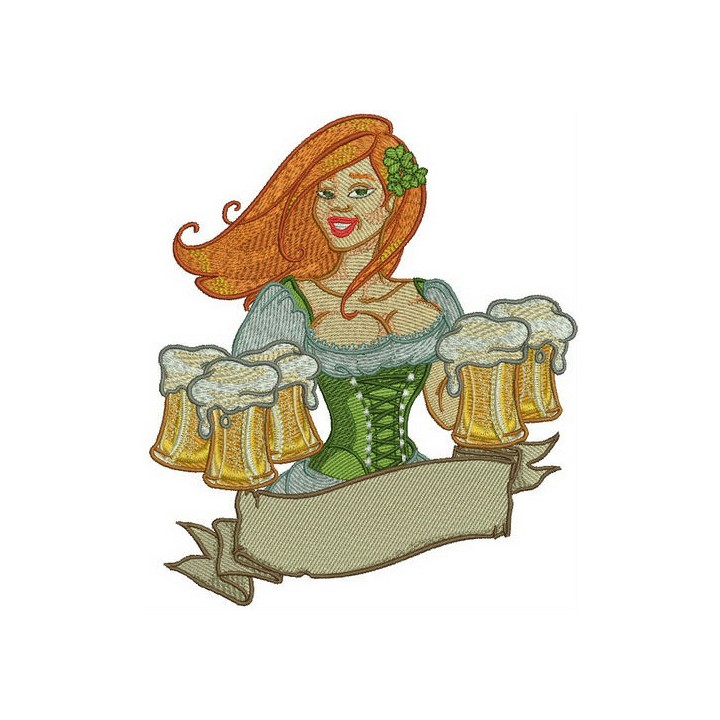 Beer girl 4 embroidery design - Embroidery Design