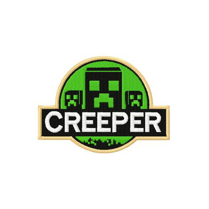 Creeper badge embroidery design - Embroidery Design