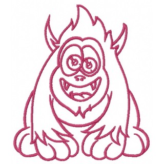 Horny pink monster 2 embroidery design - Embroidery Design