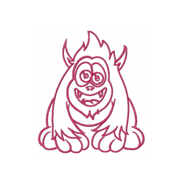 Horny pink monster 2 embroidery design - Embroidery Design