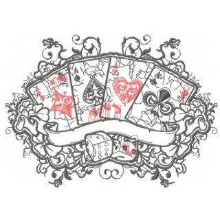 Cards and dices 2 embroidery design - Embroidery Design