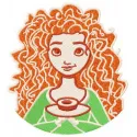 Merida 2 embroidery design featuring a brave character, ideal for stitching on t-shirts or tote bags.