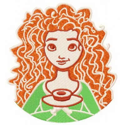 Merida 2 embroidery design featuring a brave character, ideal for stitching on t-shirts or tote bags.