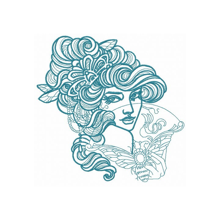 Supercilious girl 3 embroidery design - Embroidery Design