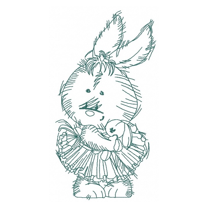Bunny the ballerina 2 embroidery design - Embroidery Design