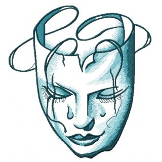 Mask of sadness embroidery design - Embroidery Design