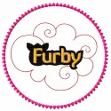 Furby Boom embroidery design showcasing colorful logo for creative stitching projects on various fabrics.