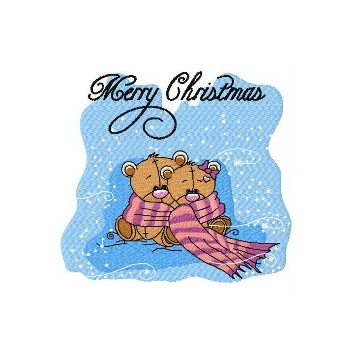 Teddy's warm scarf 2 embroidery design - Embroidery Design