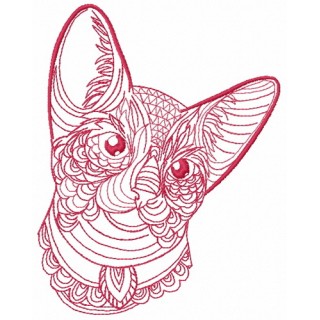 Mosaic cat 9 embroidery design - Embroidery Design