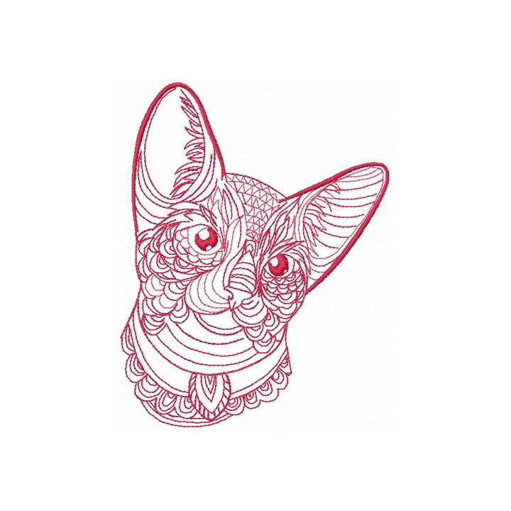 Mosaic cat 9 embroidery design - Embroidery Design