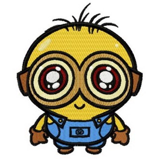 Chibi minion embroidery design - Embroidery Design