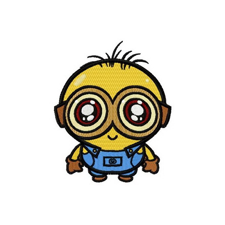 Chibi minion embroidery design - Embroidery Design