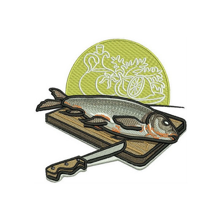 Fresh fish embroidery design - Embroidery Design