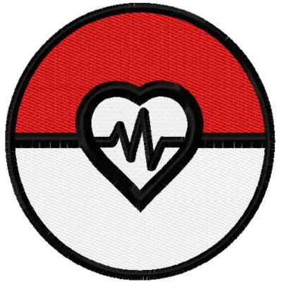 Preview of the Pokemon Go cardio embroidery design, showcasing vibrant stitching patterns for creative projects.