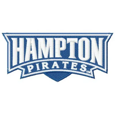Hampton Pirates logo 2 embroidery design showcased on fabric, ideal for sportswear and fan apparel.