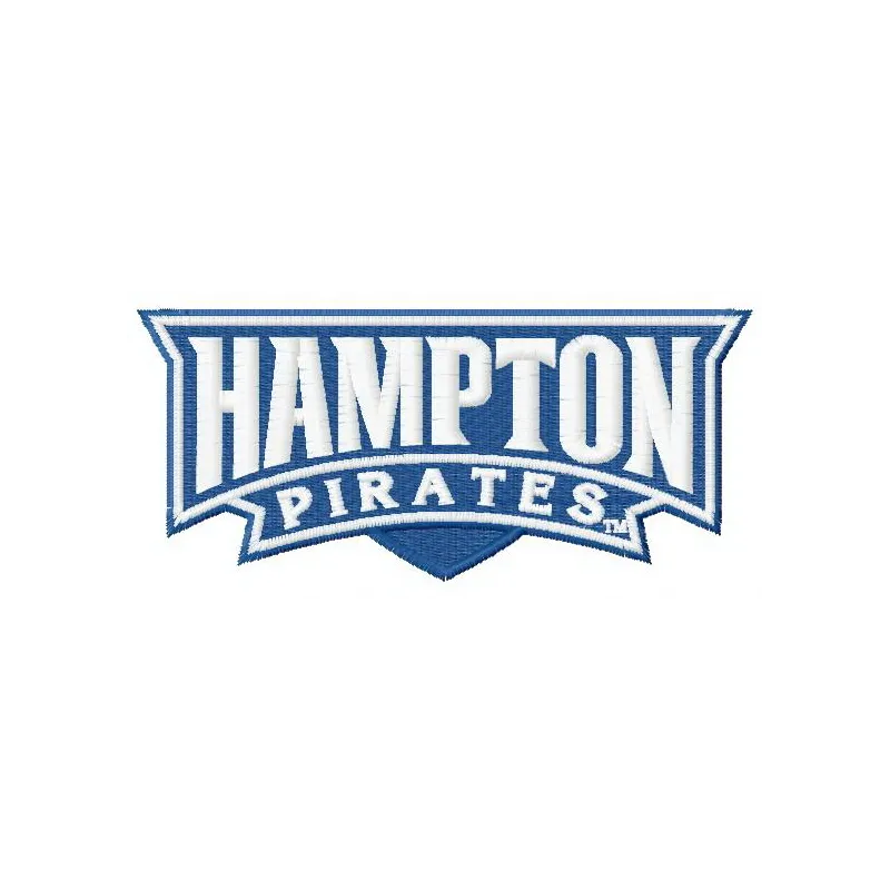 Hampton Pirates logo 2 embroidery design showcased on fabric, ideal for sportswear and fan apparel.