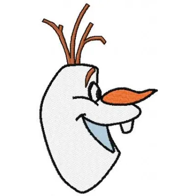 Olaf 20 embroidery design featuring the beloved snowman from Frozen, displayed in vibrant colors.