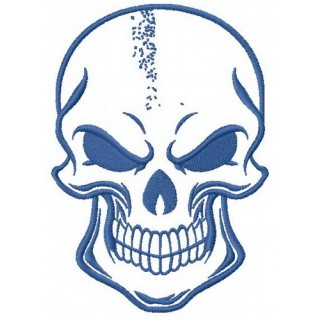Smiling skull 2 embroidery design - Embroidery Design