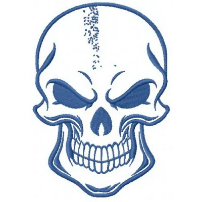 Preview of the Smiling Skull 2 embroidery design featuring a cheerful skull motif, ideal for creative projects.