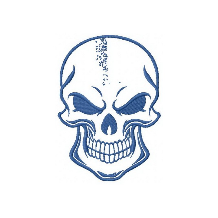 Smiling skull 2 embroidery design - Embroidery Design