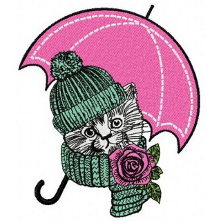 Pretty kitten 2 embroidery design - Embroidery Design