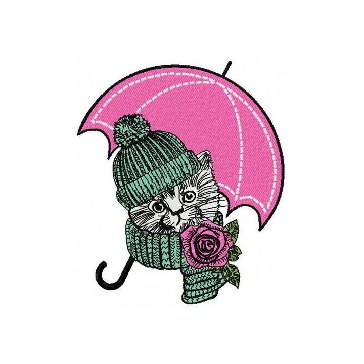 Pretty kitten 2 embroidery design - Embroidery Design