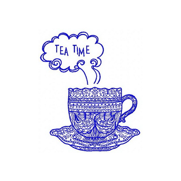 Tea time 5 embroidery design - Embroidery Design