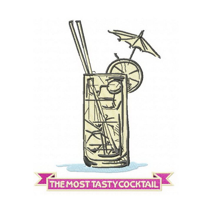 The most tasty cocktail embroidery design - Embroidery Design