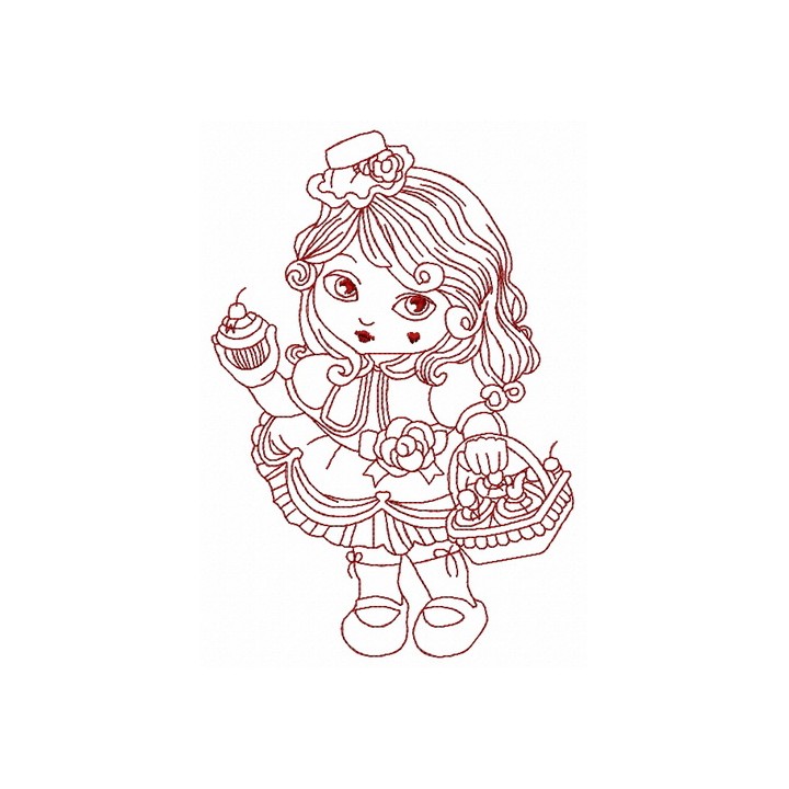 Modern Little Red Riding Hood 3 embroidery design - Embroidery Design