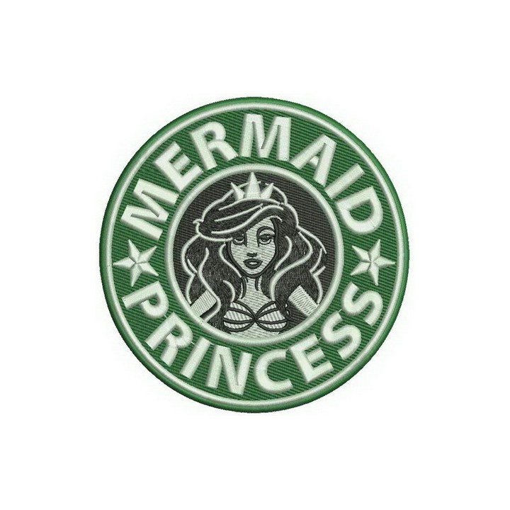 Mermaid princess embroidery design - Embroidery Design