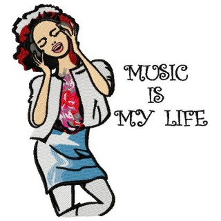 Music is my life embroidery design - Embroidery Design