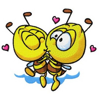 Bee my Valentine embroidery design - Embroidery Design