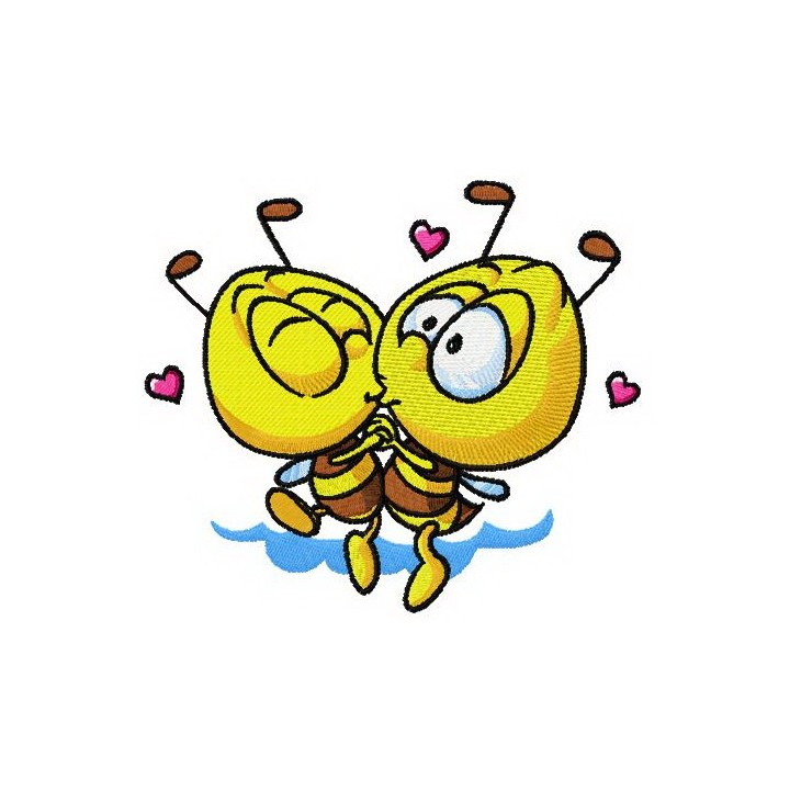 Bee my Valentine embroidery design - Embroidery Design