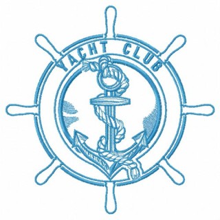 Ship's wheel and anchor embroidery design - Embroidery Design