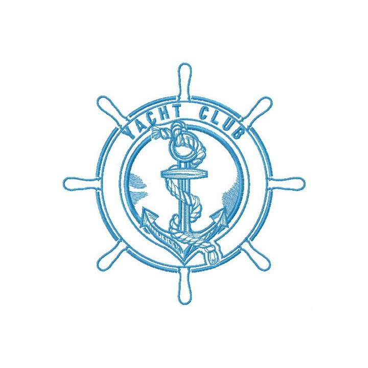 Ship's wheel and anchor embroidery design - Embroidery Design